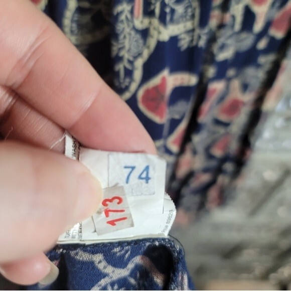 Vintage America Womens 3/4 balloon sleeve Peasant Top button up Size  Large - Picture 11 of 16